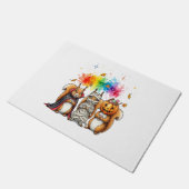 Halloween Schattigee Eekhoorns Kostuum Deurmat (Schuin)