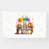 Halloween Schattigee Eekhoorns Kostuum Spandoek (Horizontaal)