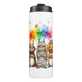 Halloween Schattigee Eekhoorns Kostuum Thermosbeker (Voorkant)