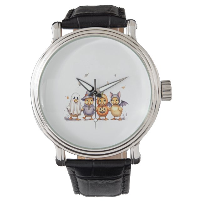 Halloween Schattigee eendenkostuum Horloge (Voorkant)