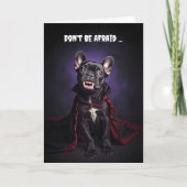 Halloween Schattigee Franse Bulldog Frenche Vampir Kaart (Voorkant)