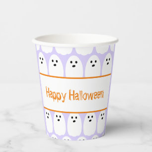 Halloween Schattigee Geesten Paarse Lila Partij Papieren Bekers