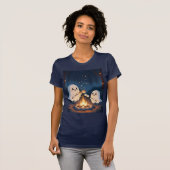 Halloween Schattigee geesten roosteren marshmallow T-shirt (Voorkant volledig)