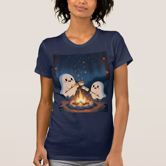 Halloween Schattigee geesten roosteren marshmallow T-shirt (Voorkant)