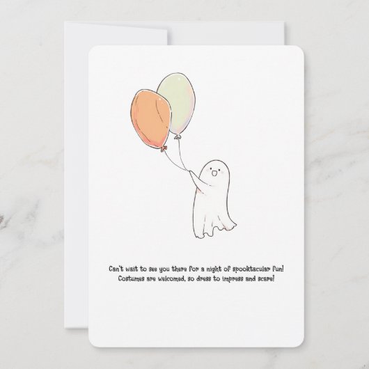Halloween Schattigee Geesten Slumber Party Kaart (Achterkant)
