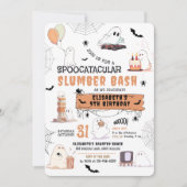 Halloween Schattigee Geesten Slumber Party Kaart (Voorkant)