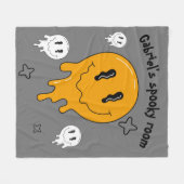 Halloween Schattigee geesten voor kinderkamer Flee Fleece Deken (Voorkant (Horizontaal))