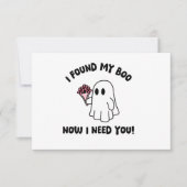 Halloween Schattigee Ghost Boo Grappig Bruidsmeisj Kaart (Voorkant)