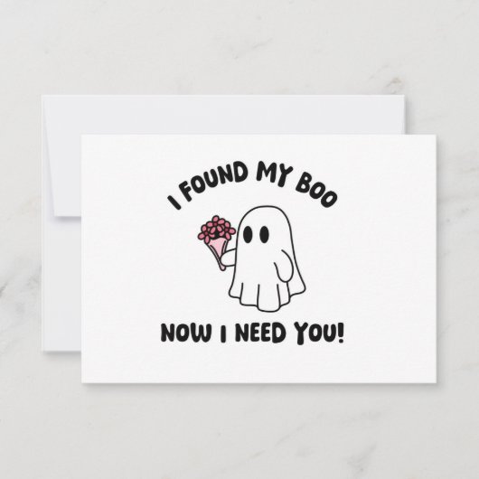 Halloween Schattigee Ghost Boo Grappig Bruidsmeisj Kaart (Voorkant)