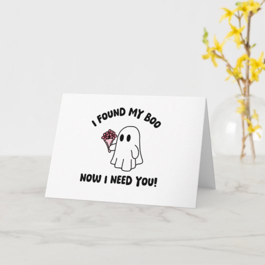 Halloween Schattigee Ghost Boo Maid of Honor Voors Kaart (Gele Bloem)