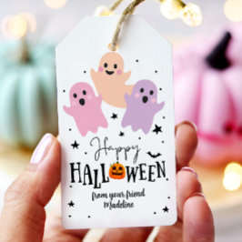 Halloween Schattigee Ghost Favoriet Tags Boo Treat Cadeaulabel
