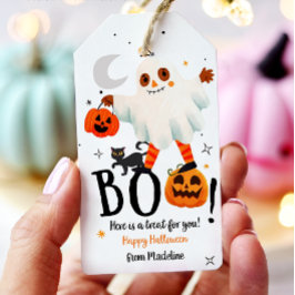 Halloween Schattigee Ghost Favoriet Tags Boo Treat Cadeaulabel