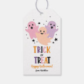Halloween Schattigee Ghost Girl Verjaardag Trick o Cadeaulabel (Achterkant)