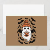 Halloween Schattigee Ghost Herfst Spooky Season Gi Kaart (Voorkant / Achterkant)