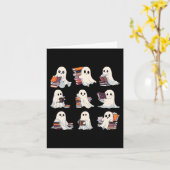 Halloween Schattigee Ghost Lees meer Boeken Spooky Kaart (Gele Bloem)