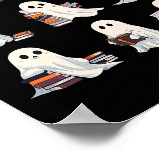 Halloween Schattigee Ghost Lees meer Boeken Spooky Poster (Hoek)