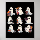 Halloween Schattigee Ghost Lees meer Boeken Spooky Poster (Voorkant)