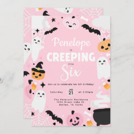 Halloween Schattigee Ghost Pumpkin 6e verjaardagsf Kaart