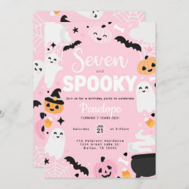 Halloween Schattigee Ghost Pumpkin 7e Verjaardagsf Kaart