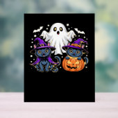 Halloween Schattigee Ghost Pumpkin Cat Classic T-S Acryl Bord (Neutraal)