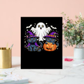Halloween Schattigee Ghost Pumpkin Cat Classic T-S Acryl Bord (Huwelijk)