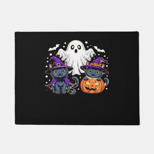Halloween Schattigee Ghost Pumpkin Cat Classic T-S Deurmat (Voorkant)