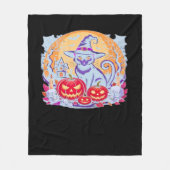 Halloween Schattigee Ghost Pumpkin Cat Classic T-s Fleece Deken (Voorkant)