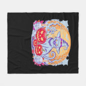 Halloween Schattigee Ghost Pumpkin Cat Classic T-s Fleece Deken (Voorkant (Horizontaal))