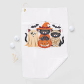 Halloween Schattigee Ghost Pumpkin Cat Classic T-S Golfhanddoek (Insitu)