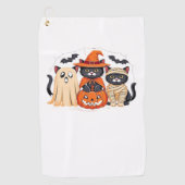 Halloween Schattigee Ghost Pumpkin Cat Classic T-S Golfhanddoek (Voorkant)
