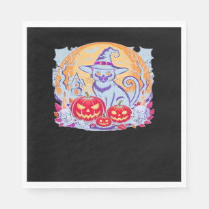 Halloween Schattigee Ghost Pumpkin Cat Classic T-s Servet