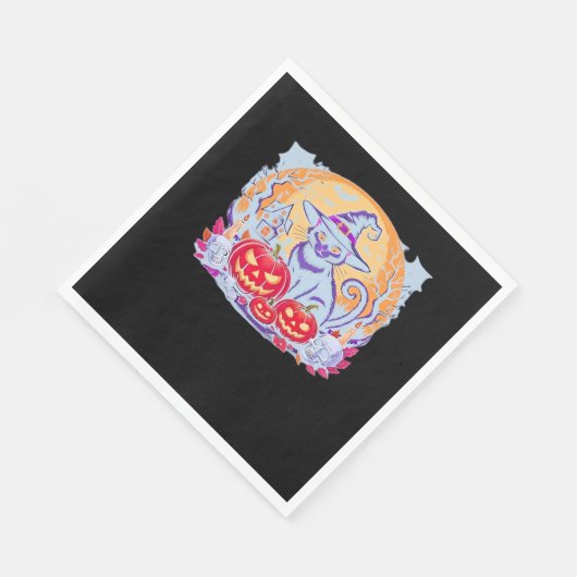 Halloween Schattigee Ghost Pumpkin Cat Classic T-s Servet (Hoek)