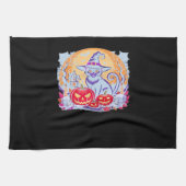 Halloween Schattigee Ghost Pumpkin Cat Classic T-s Theedoek (Horizontaal)