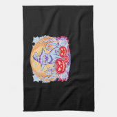 Halloween Schattigee Ghost Pumpkin Cat Classic T-s Theedoek (Verticaal)