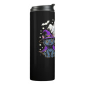 Halloween Schattigee Ghost Pumpkin Cat Classic T-S Thermosbeker (Gedraaid links)