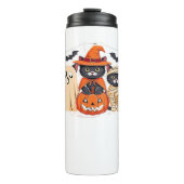 Halloween Schattigee Ghost Pumpkin Cat Classic T-S Thermosbeker (Voorkant)