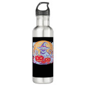 Halloween Schattigee Ghost Pumpkin Cat Classic T-s Waterfles (Voorkant)