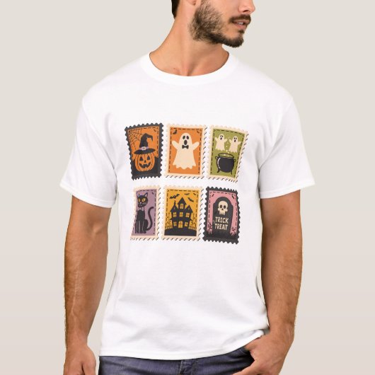 Halloween Schattigee Ghost Pumpkin Cat T-shirt (Voorkant)