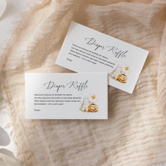 Halloween Schattigee Ghost Pumpkin LUIER RAFFLE Informatiekaartje