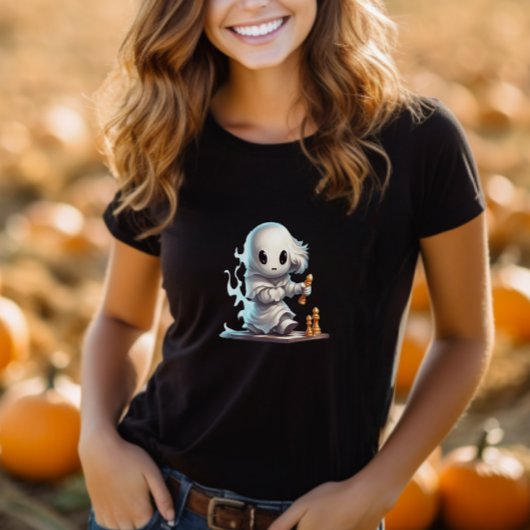 Halloween Schattigee Ghost Spelen Schaakspeler T-shirt