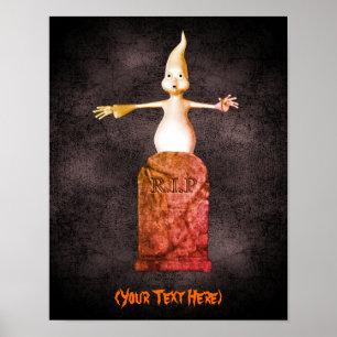 Halloween Schattigee Ghost Tombstone gepersonalise Poster