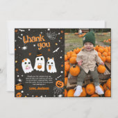Halloween Schattigee Ghost Verjaardag Spooktacular Bedankkaart (Voorkant)