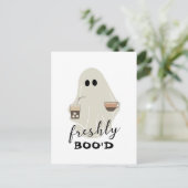 Halloween Schattigee Ghost | Vers Boo'd Briefkaart (Staand voorkant)