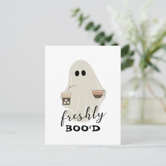 Halloween Schattigee Ghost | Vers Boo'd Briefkaart (Staand voorkant)
