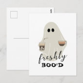 Halloween Schattigee Ghost | Vers Boo'd Briefkaart (Voorkant / Achterkant)