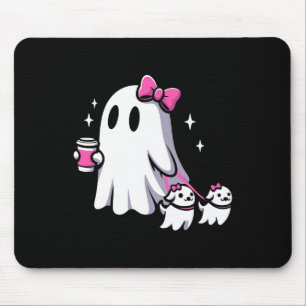 Halloween Schattigee Ghost Walking Dog Spooky Pink Muismat