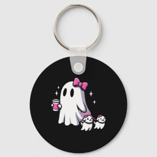 Halloween Schattigee Ghost Walking Dog Spooky Pink Sleutelhanger