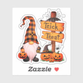 Halloween Schattigee Gnome en pompoenen Sticker (Vel)