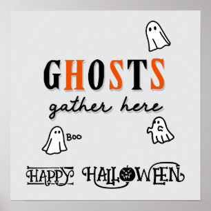Halloween Schattigee grappige grillige geesten Poster