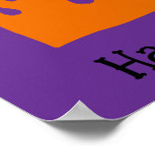 Halloween Schattigee Grappige grillige Oranje vlam Poster (Hoek)